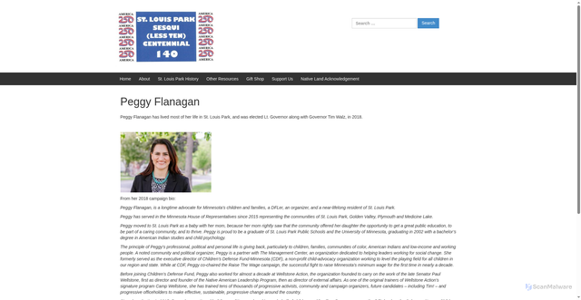 Security scan screenshot of https://slphistory.org/peggy-flanagan/