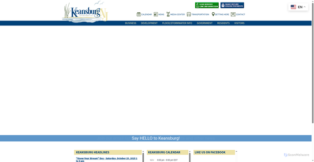 Security scan screenshot of https://keansburgnj.gov/