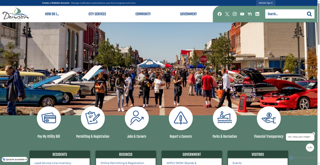 Security scan screenshot of https://denisontx.gov/