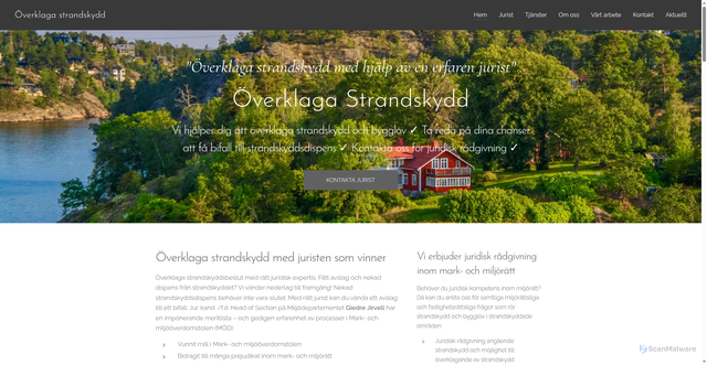 Security scan screenshot of https://strandskyddsbyran.se
