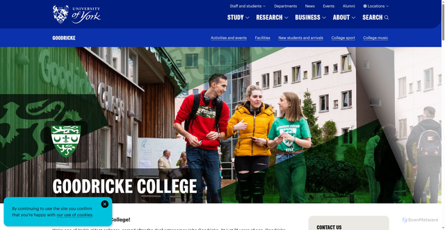 Security scan screenshot of https://www.york.ac.uk/colleges/goodricke/