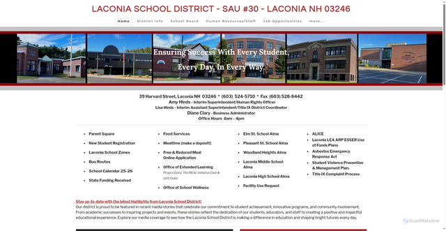 Security scan screenshot of https://www.sau30.org/