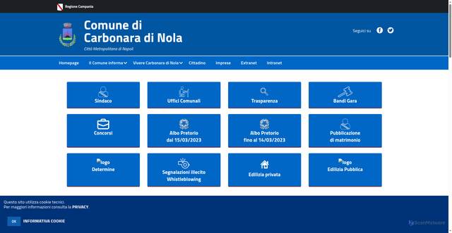 Security scan screenshot of https://www.comune.carbonaradinola.na.it/hh/index.php