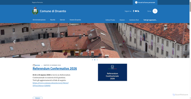 Security scan screenshot of https://www.comune.druento.to.it/