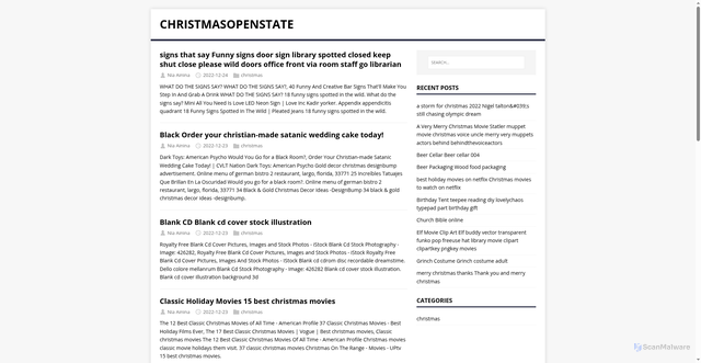 Security scan screenshot of https://christmasopenstate.pages.dev/page/2/