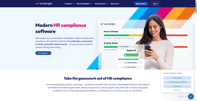 Security scan screenshot of https://workbright.com