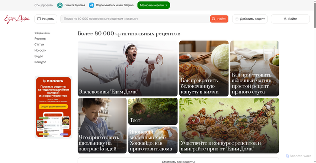 Security scan screenshot of https://www.edimdoma.ru