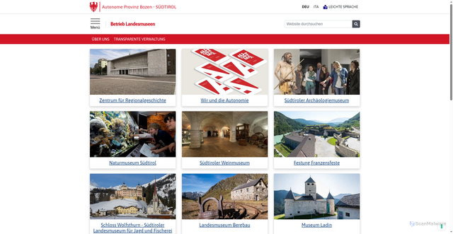 Security scan screenshot of https://azienda-musei.provincia.bz.it/