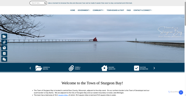 Security scan screenshot of https://townofsturgeonbay-wi.gov/