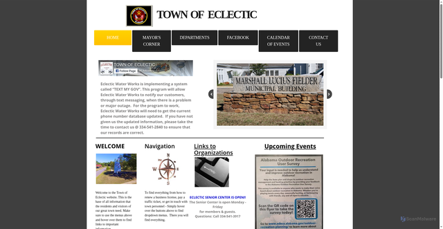 Security scan screenshot of http://www.townofeclectic.com/