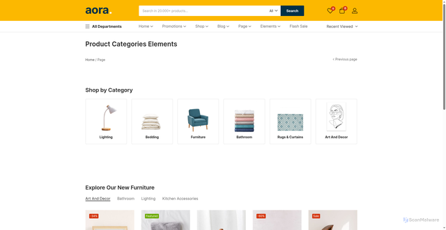 Security scan screenshot of https://test.bluepearlmarketplace.com/product-categories-elements/