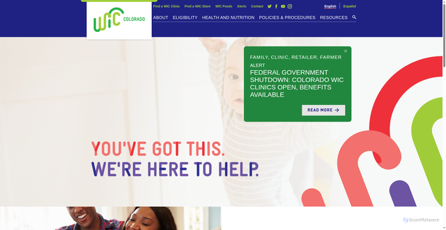 Security scan screenshot of https://www.coloradowic.gov/homepage