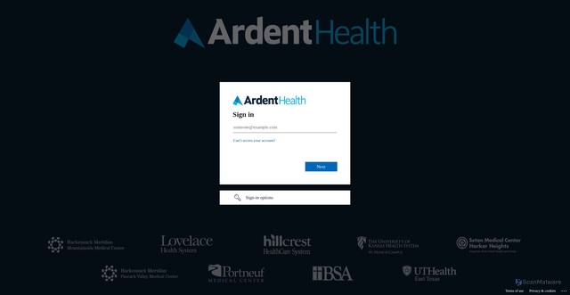 Security scan screenshot of https://ardenthealthtm.peoplefluent.com