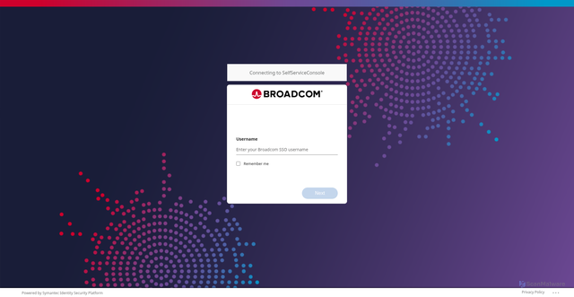 Security scan screenshot of https://mylogin.broadcom.com