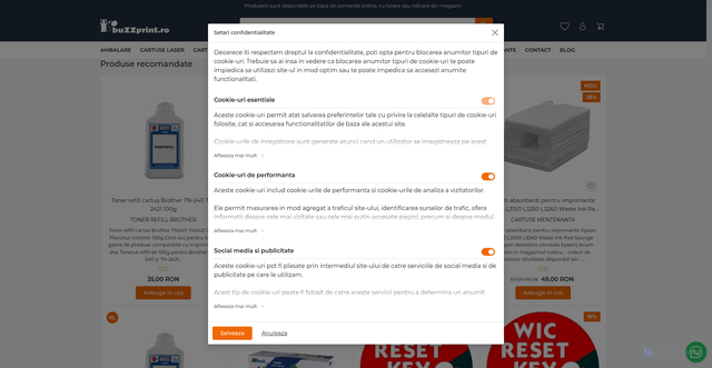 Security scan screenshot of https://www.buzzprint.ro