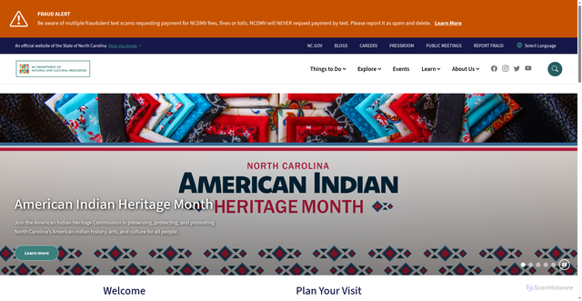 Security scan screenshot of https://www.dncr.nc.gov/