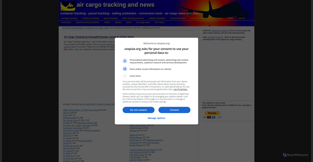 Security scan screenshot of https://www.utopiax.org
