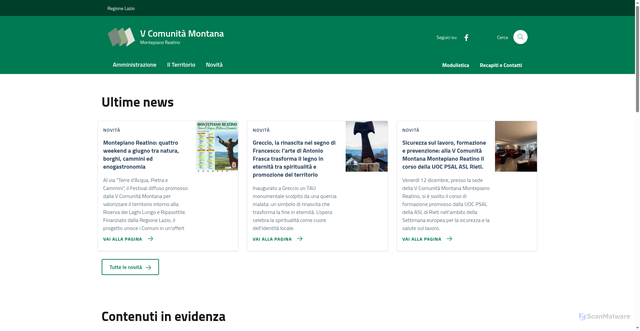 Security scan screenshot of https://www.5cm.rieti.it