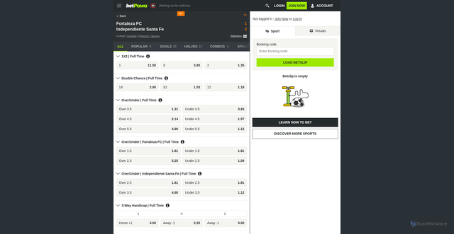 Security scan screenshot of https://www.betpawa.co.mz/event/31308548