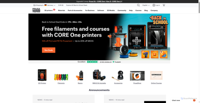 Security scan screenshot of https://prusa3d.com