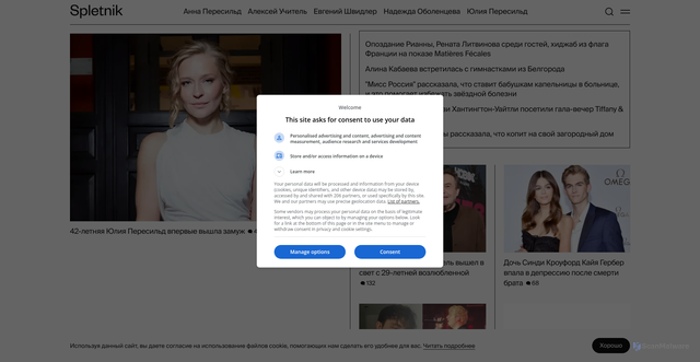 Security scan screenshot of https://spletnik.ru
