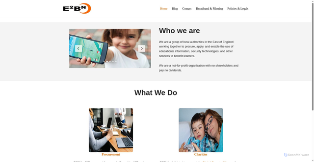 Security scan screenshot of https://e2bn.org/