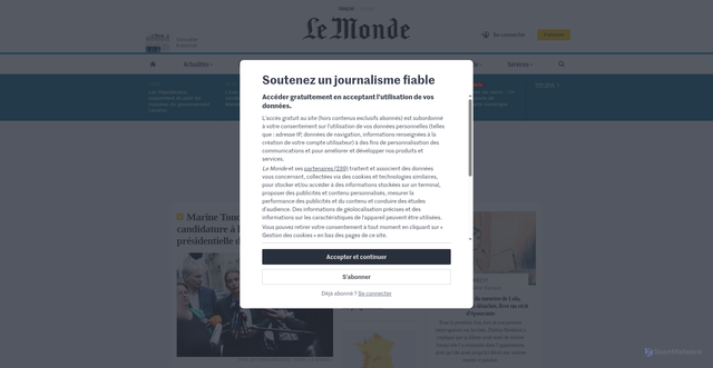 Security scan screenshot of https://contrat-ulys.com/