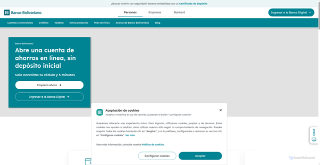 Security scan screenshot of https://bolivariano.com