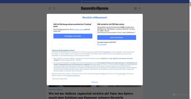 Security scan screenshot of https://haz.de