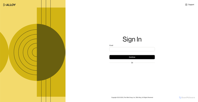 Security scan screenshot of https://alloy-us.app.alloy.com