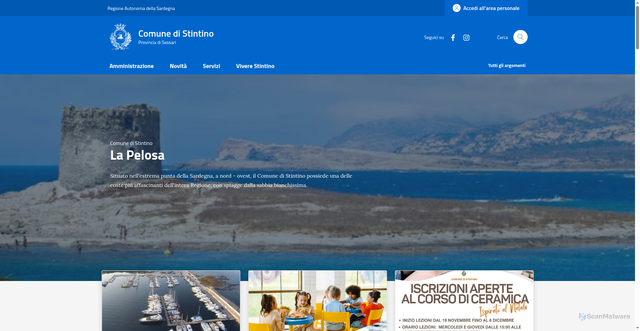 Security scan screenshot of https://www.comune.stintino.ss.it/