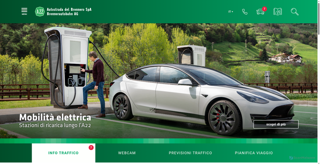 Security scan screenshot of https://www.autobrennero.it/it/