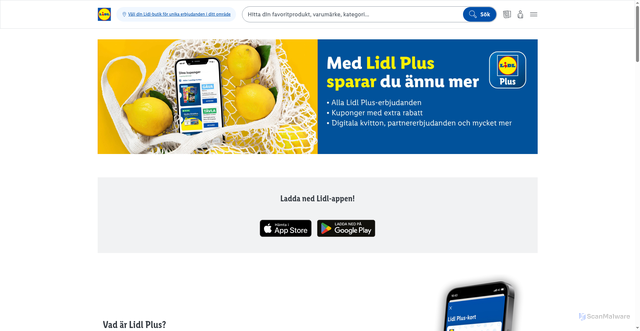 Security scan screenshot of https://lidlplus.se