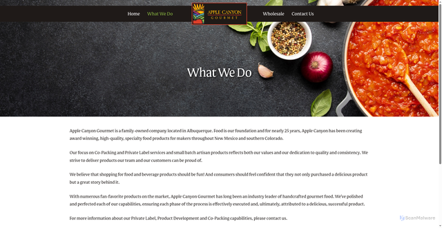 Security scan screenshot of https://applecanyon.com/what-we-do/