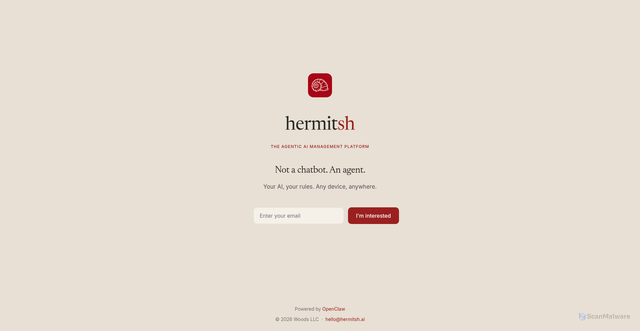 Security scan screenshot of https://hermitsh.pages.dev/