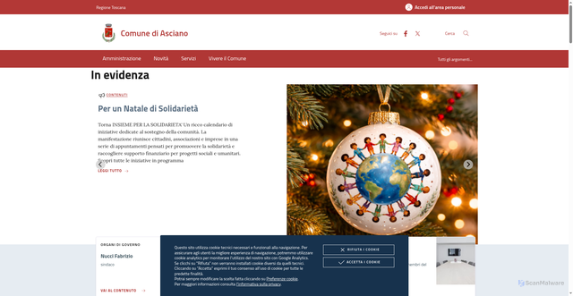 Security scan screenshot of https://www.comune.asciano.siena.it/