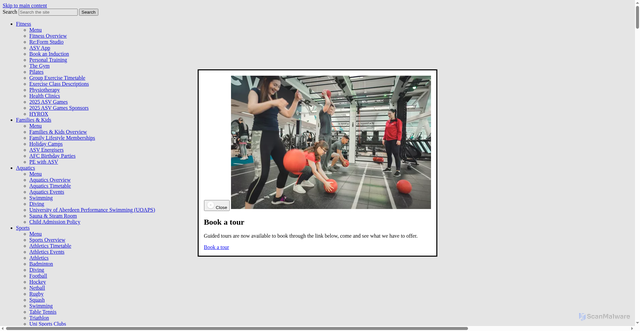 Security scan screenshot of https://www.aberdeensportsvillage.com/