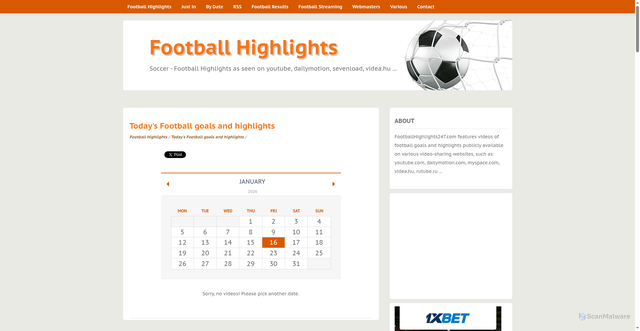 Security scan screenshot of https://www.footballhighlights247.com/soccer-highlights-today.html