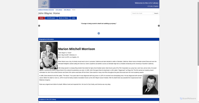 Security scan screenshot of https://lib.lcu.edu/JohnWayne