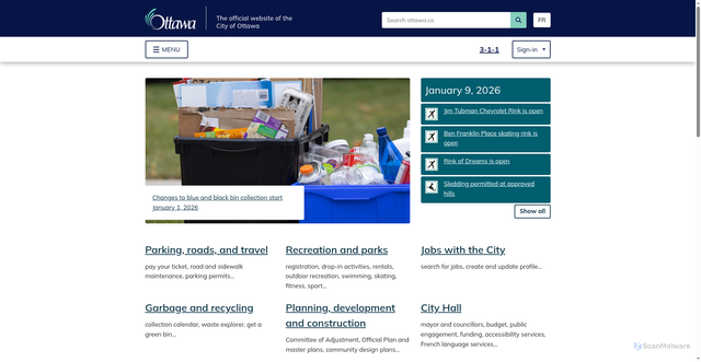 Security scan screenshot of https://ottawa.ca