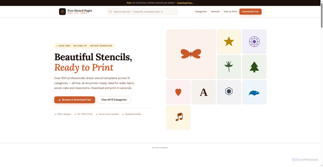 Security scan screenshot of https://stencilsite-1mz5yqiwht.edgeone.app/