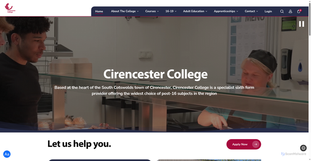Security scan screenshot of https://www.cirencester.ac.uk/