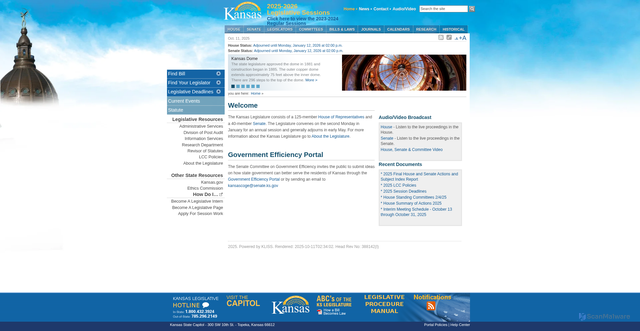 Security scan screenshot of https://kslegislature.gov/li/