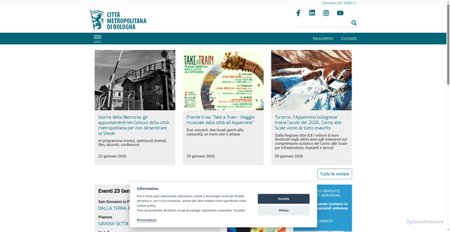 Security scan screenshot of https://www.cittametropolitana.bo.it/portale/