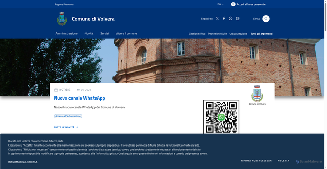 Security scan screenshot of https://www.comune.volvera.to.it/