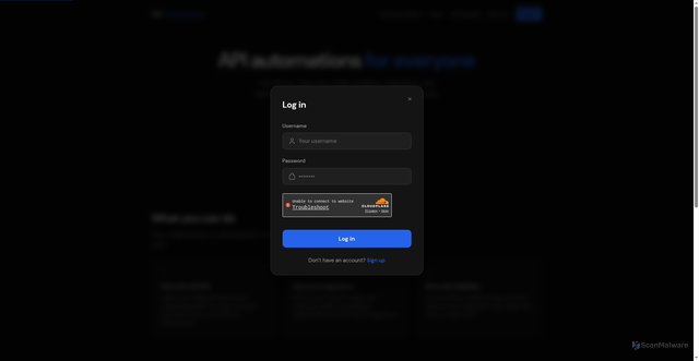 Security scan screenshot of https://api-frontend.pages.dev/credentials