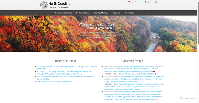 Security scan screenshot of https://ncuc.gov/