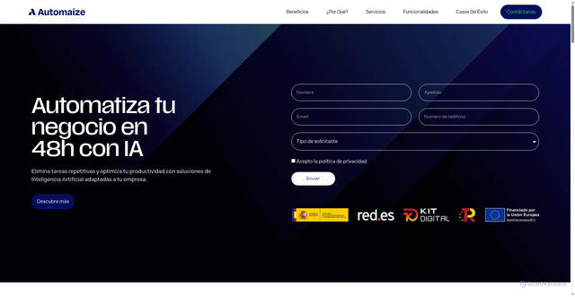 Security scan screenshot of https://automaize.es