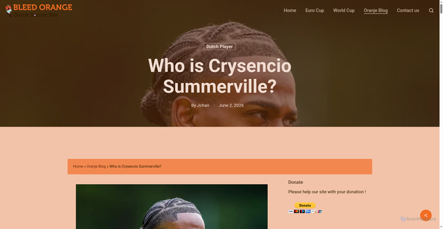 Security scan screenshot of https://dutchsoccersite.org/who-is-crysencio-summerville/