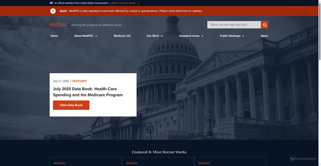 Security scan screenshot of https://www.medpac.gov/